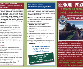 Aktuality / Seniori, dávajte si pozor! - foto